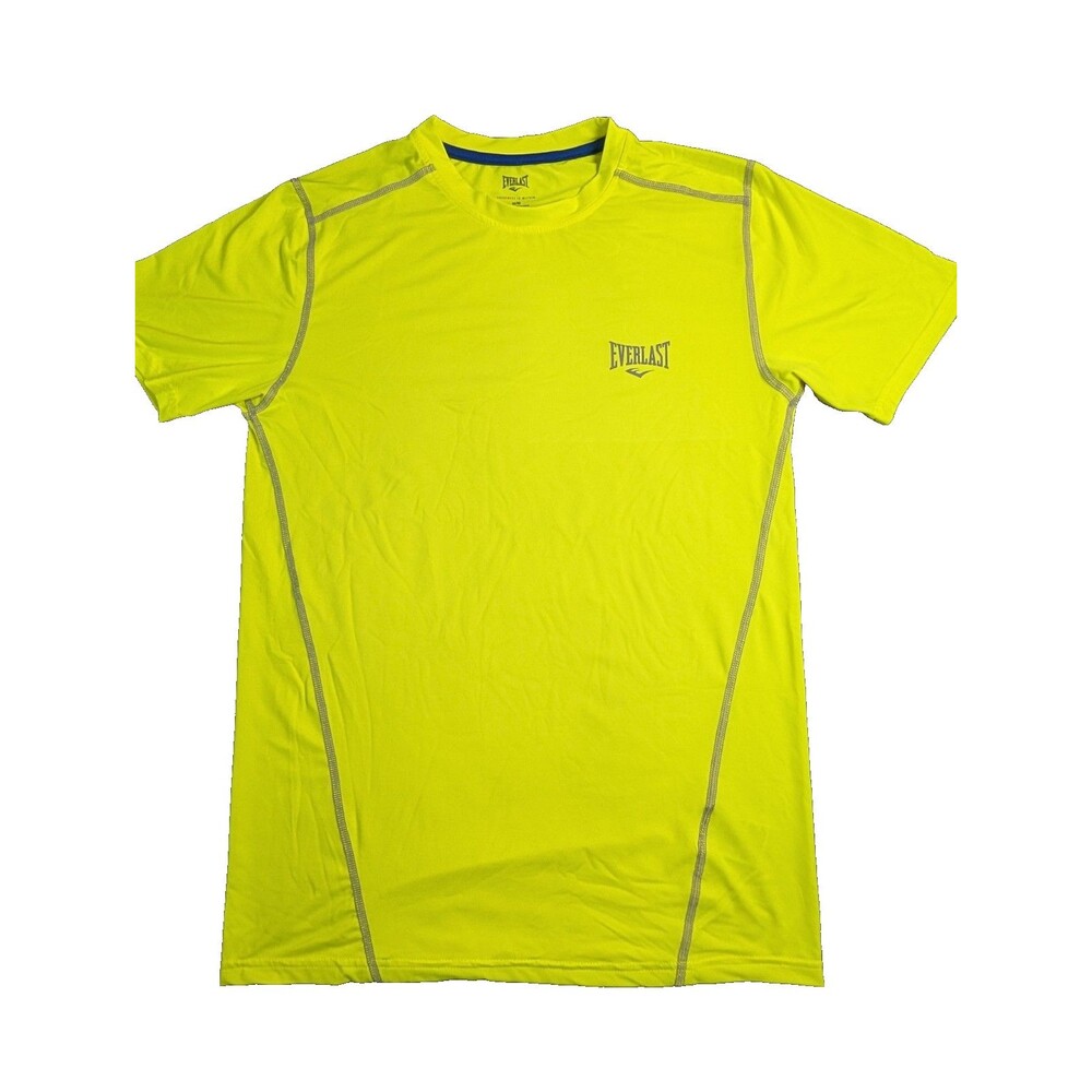 Everlast Men's Medium M/M Neon Yellow EverDri T-Shirt Activewear Workout